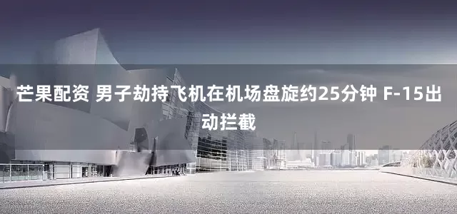 芒果配资 男子劫持飞机在机场盘旋约25分钟 F-15出动拦截