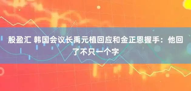 股盈汇 韩国会议长禹元植回应和金正恩握手：他回了不只一个字