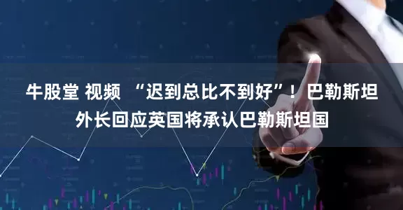 牛股堂 视频  “迟到总比不到好”！巴勒斯坦外长回应英国将承认巴勒斯坦国